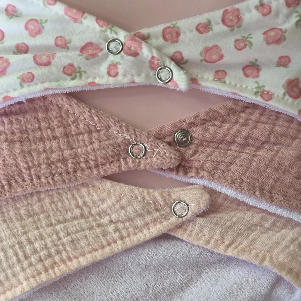 Baby Bow Headband Bandana Bib 6 Pack Gift Set Pink White Floral Ava Olivia NWT